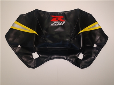 2006 Suzuki GSXR750 Black and Yellow Vinyl Protective Tank Bra/Cover/Wrap with R750 Logo