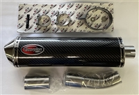 2004-2007 Suzuki SV650S Scorpion Exhaust Slip-on System with Oval Canister - Carbon Fiber