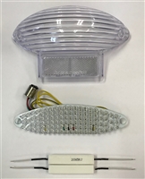 Clear Alternatives 1999-2007 Suzuki GSX 1300R Hayabusa Clear Tail Light Lens and LED Board with Integrated Signals - Ribbed (CTL-0018-C-IT)