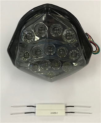 Clear Alternatives 2003-2004 Suzuki GSXR1000 Smoke LED Rear Brake Tail Light with Integrated Signals (CTL-0050-IT-S)