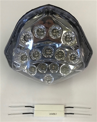 Clear Alternatives 2003-2004 Suzuki GSXR1000 Clear LED Rear Brake Tail Light with Integrated Signals (CTL-0050-IT)