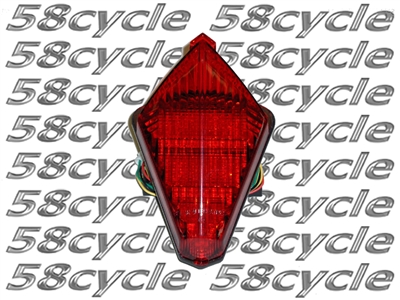 2007-2008 Yamaha R1 / 2015-2016 TMAX 500 Clear Alternatives Tail Light with Integrated Signals - RED (CTL-0105-IT-R)
