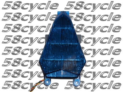 Clear Alternatives 2006-2007 Yamaha R6 Blue LED Rear Brake Tail Light with Integrated Signals (CTL-0095-IT-B)