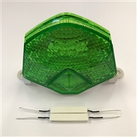 2008-2010 Kawasaki ZX10R Clear Alternatives GREEN Tail Light with Integrated Signals (CTL-0108-IT-G)