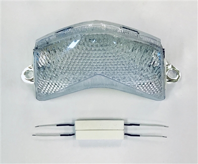 Clear Alternatives 2005-2006 Kawasaki ZX6RR / ZX6R 636 CLEAR Tail Light with Integrated Signals - Sequential (CTL-0080-Q)