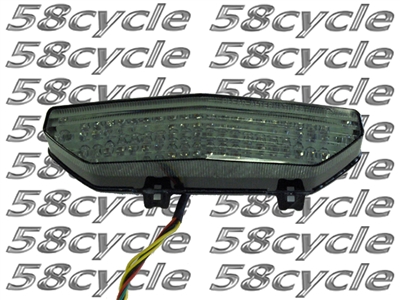 2007-2008 Kawasaki ZX6R Clear Alternatives SMOKE Tail Light with Integrated Signals (CTL-0103-IT-S)