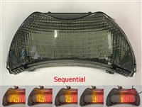 Clear Alternatives 1999-2000 Honda CBR600 F4 SMOKE LED Rear Brake Tail Light with Integrated Signals - Sequential (CTL-0007-QS)
