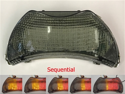 Clear Alternatives 1999-2000 Honda CBR600 F4 SMOKE LED Rear Brake Tail Light with Integrated Signals - Sequential (CTL-0007-QS)
