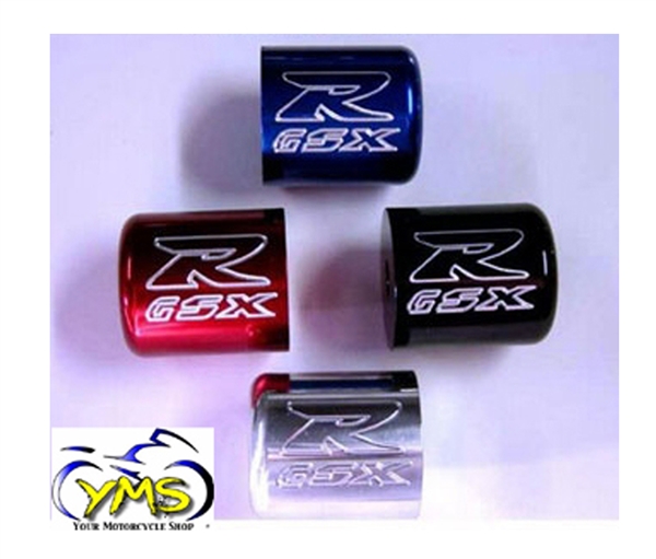 Anodized Flush Mount BAR ENDS - GSXR Logo Engraved - Red