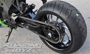 240 Single Sided Swingarm Conversion Kit 11-16 ZX10R Kawasaki Wide Tire Exetnded Custom ZX10 Zx-10 Ninja 2011 2012 2013 Billet Chrome Black Anodized Swing Arm Fat Tire CNC 11 12 13