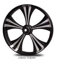 Helo Eclipse Black Forged Aluminum R.C. Components Custom Billet CNC Wheel for Harley Road King Glide Street Glide Electraglide Ultra Classic Limited Tri Glide Breakout Dyna Softail 2010 2011 2012 2013 2014 2015 2016 2017 2018 2019 2020 Bagger