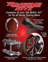 Stage 1 Bagger 30 Inch Front Wheel Conversion Kit Complete Roadking Road King RK Touring Harley Big Wheel Raked Triple Trees Clamps Fender Tire 2013 2012 2011 2010 2009 2008 2007 2006 2005 2004 2003 2002 2001 2000