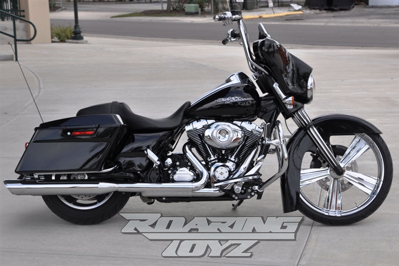 Motorcycle Black 11 Degree KO Raked 21'' 23'' Wheels Triple Trees Kits For  Harley Touring Road Street Electra Glide FLHT 97-2013