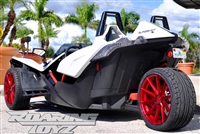 Custom Wheel Polaris Slingshot Performance Tire Package 20 Inch Wheels Style 38 Race Compound Tires Wide 305 Fat Rear Tire Toyo 888 Ultimate traction base sl model 2015 SS Forged Black Machined 20x11 rear 20x9 front racing light weight forged 2016 2017