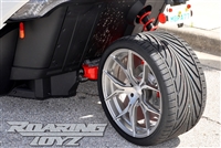 Custom Wheel Polaris Slingshot Performance Tire Package 20 Inch Wheels Style 39 Race Compound Tires Wide 325 Fat Rear Tire Toyo 888 Ultimate traction base sl model 2015 SS Forged Black Machined 20x12 rear 20x9 front racing light weight forged widest