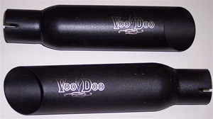 08-18 Hayabusa VooDoo Black Slip-On Exhausts Custom Low Exit Exhaust