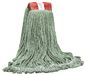 RENOWN PREMIUM BARRIER LOOP END SHRINKLESS BLEND WET MOP HEAD WITH 5 IN. HEADBAND, GREEN, LARGE