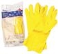 RENOWN FLOCK LINED LATEX GLOVES, MEDIUM, YELLOW, 18 MIL, 12 PAIRS PER PACK