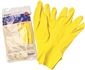 RENOWN FLOCK LINED LATEX GLOVES, LARGE, YELLOW, 18 MIL, 12 PAIR PER PACK