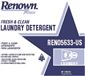 RENOWN LAUNDRY DETERGENT RT FRESH and CLEAN 15 GAL