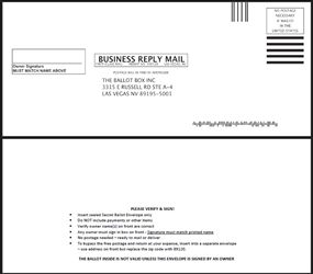 #10 Envelopes; B/W Both Sides: Business Reply NV with Signature