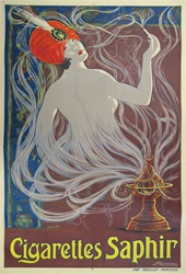 Cigarettes Saphir Original Advertising Poster