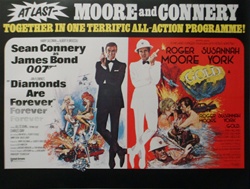 British Quad Diamonds Are Forever Combo Original Movie Poster