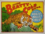 Original Circus Poster Clyde Beatty and Cole Brothers
