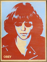 Shepard Fairey Ramone on Wood