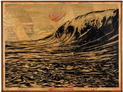 Shepard Fairey Dark Wave HPM On Wood