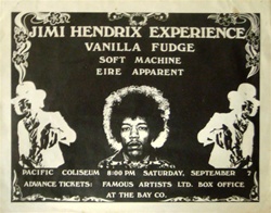Jimi Hendrix and Vanilla Fudge Original Concert Handbill