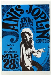 Janis Joplin Original Concert Postcard
Swing Auditorium