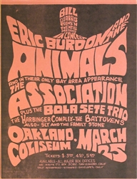 Eric Burdon And The Association Original Concert Handbill
Vintage Rock Poster
Oakland Coliseum