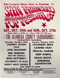 San Francisco International Pop Festival Original Concert Handbill
Vintage Rock Poster
Big Brother And The Holding Company