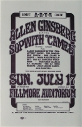 Allen Ginsberg And Sopwith Camel Original Concert Handbill
Vintage Rock Poster
Fillmore Auditorium