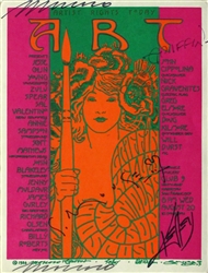 Art Benefit 1 Original Signed Handbill
Original Concert Poster
Rick Griffin
Stanley Mouse
Alton Kelley
Victor Moscoso