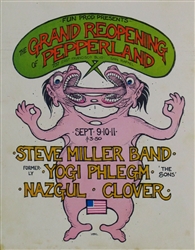 Steve Miller Original Concert Handbill
Vintage Concert Poster
Pepperland
Greg Irons