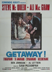 The Getaway Original Italian 2 Sheet
Vintage Movie Poster
Steve McQueen