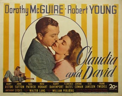 Claudia And David Original US Title Lobby Card
Vintage Movie Poster
Dorothy McGuire
Robert Young

Irene Dunn