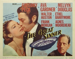 The Great Sinner Original US Title Lobby Card
Vintage Movie Poster
Gregory Peck
Ava Gardner