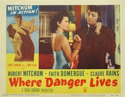 Where Danger Lives Original US Lobby Card
Vintage Movie Poster
Robet Mitchum