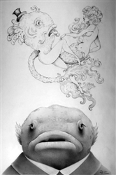 Travis Louie Wendel Dreams Of Mermaids Original Graphite