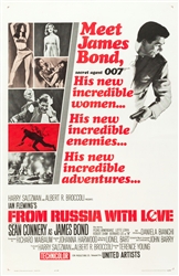 From Russia With Love Original US One Sheet
Vintage Movie Poster
James Bond
Sean Connery