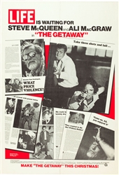 The Getaway Original Life Magazine Advance Style One Sheet
Vintage Movie Poster
Steve McQueen