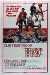 The Good, The Bad and the Ugly US Original One Sheet
Vintage Movie Poster
Clint Eastwood