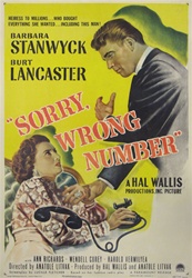 Sorry Wrong Number Original US One Sheet