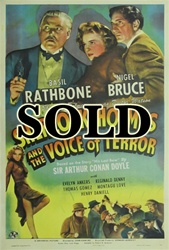 Sherlock Holmes And The Voice Of Terror Original US One Sheet
Vintage Movie Poster
Basil Rathbone