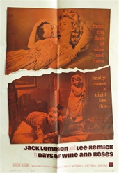 Days Of Wine And Roses Original US One Sheet
Vintage Movie Poster
Jack Lemmon