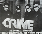 Crime With The Vktms And Situations Original Punk Concert Poster
Original Punk Concert Flyer
Punk Poster
Mabuhay Gardens