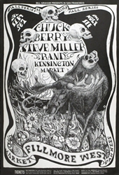 Chuck Berry And Steve Miller Band Original Concert Poster
Vintage Rock Concert Poster
Lee Conklin
Fillmore West